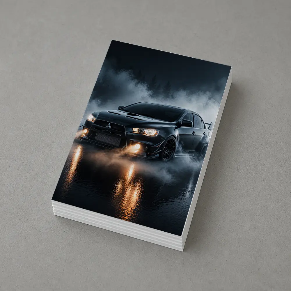 Mitsubishi Lancer Evolution Black Smoky Night – Postcards