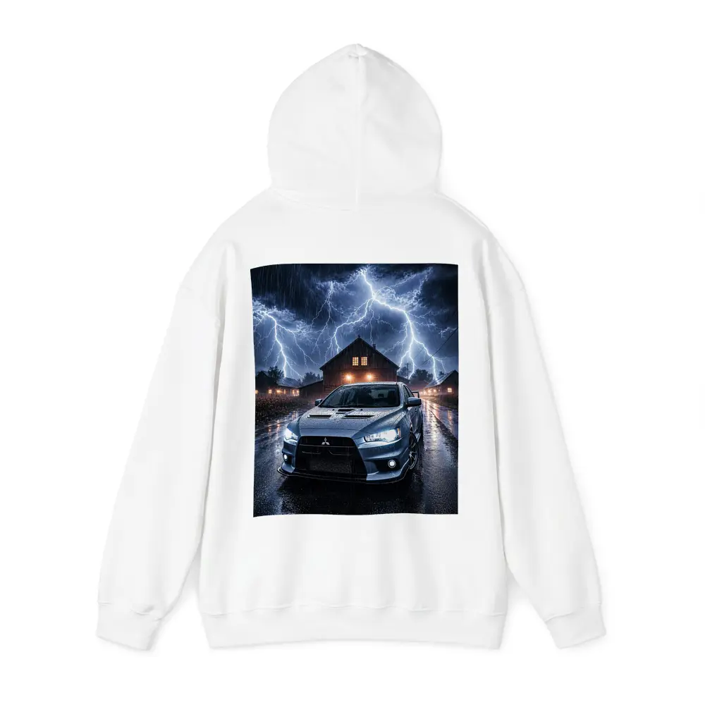 Mitsubishi Lancer Evolution Storm Night Scene – Hoodies