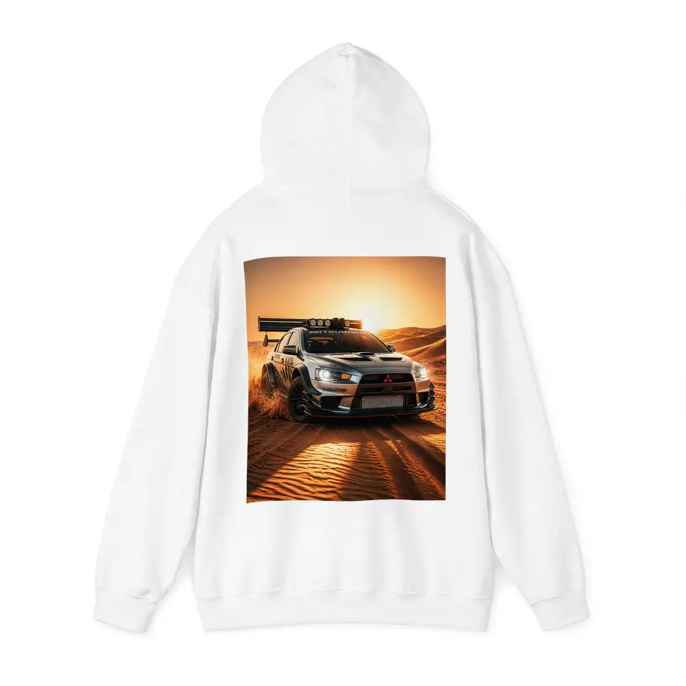Mitsubishi Lancer Evolution Desert Rally Sunset – Hoodies