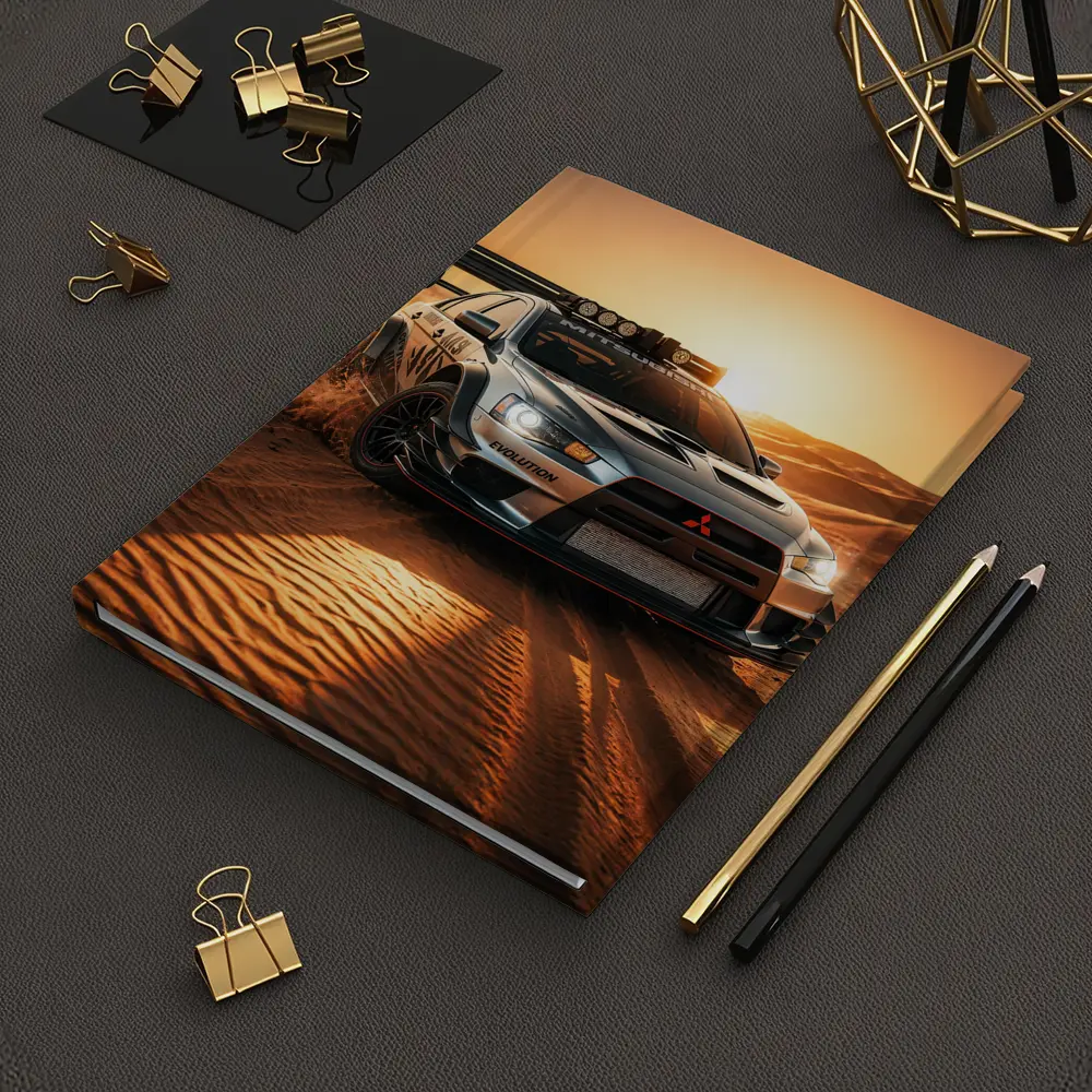Mitsubishi Lancer Evolution Desert Rally Sunset – Notebooks
