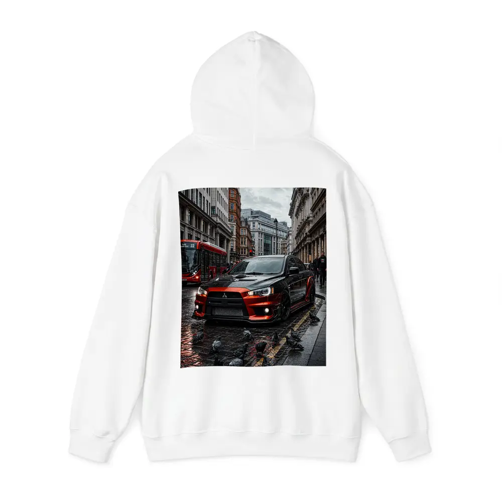 Mitsubishi Lancer Evolution Rainy London Streets – Hoodies