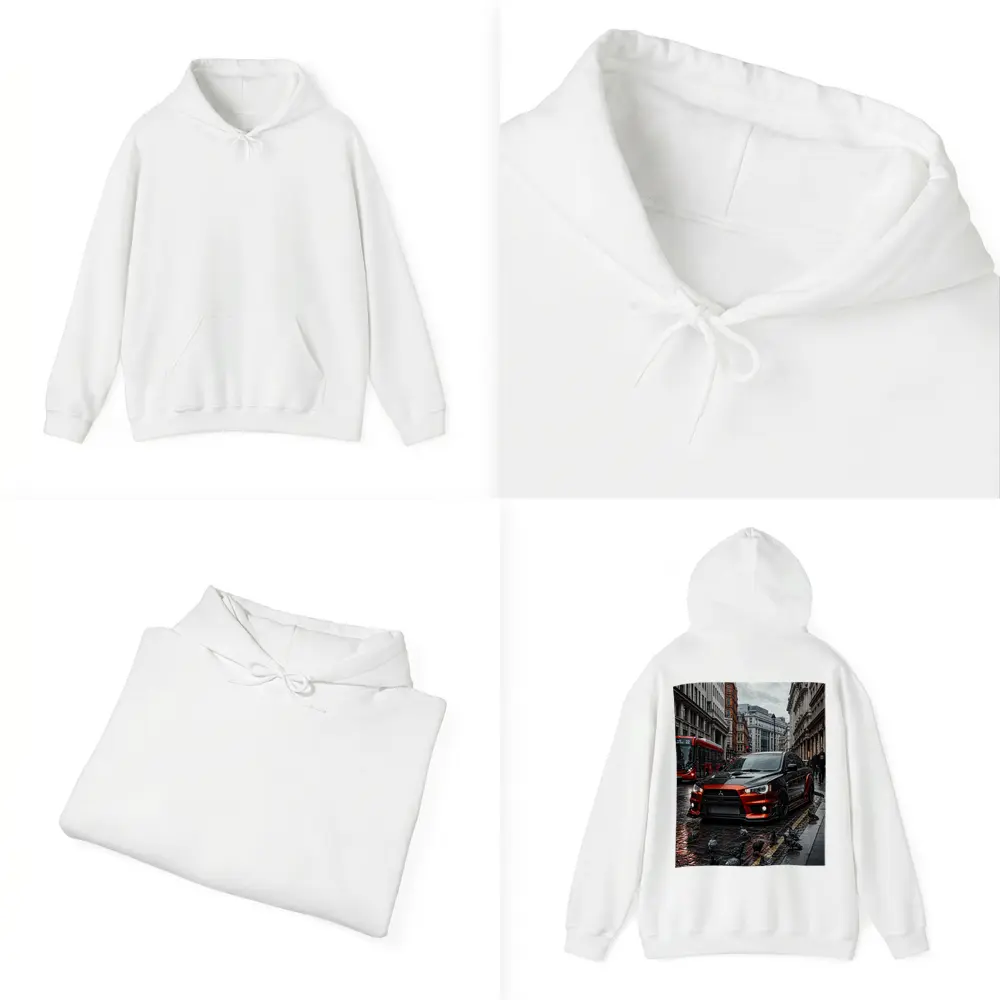 Mitsubishi Lancer Evolution Rainy London Streets – Hoodies