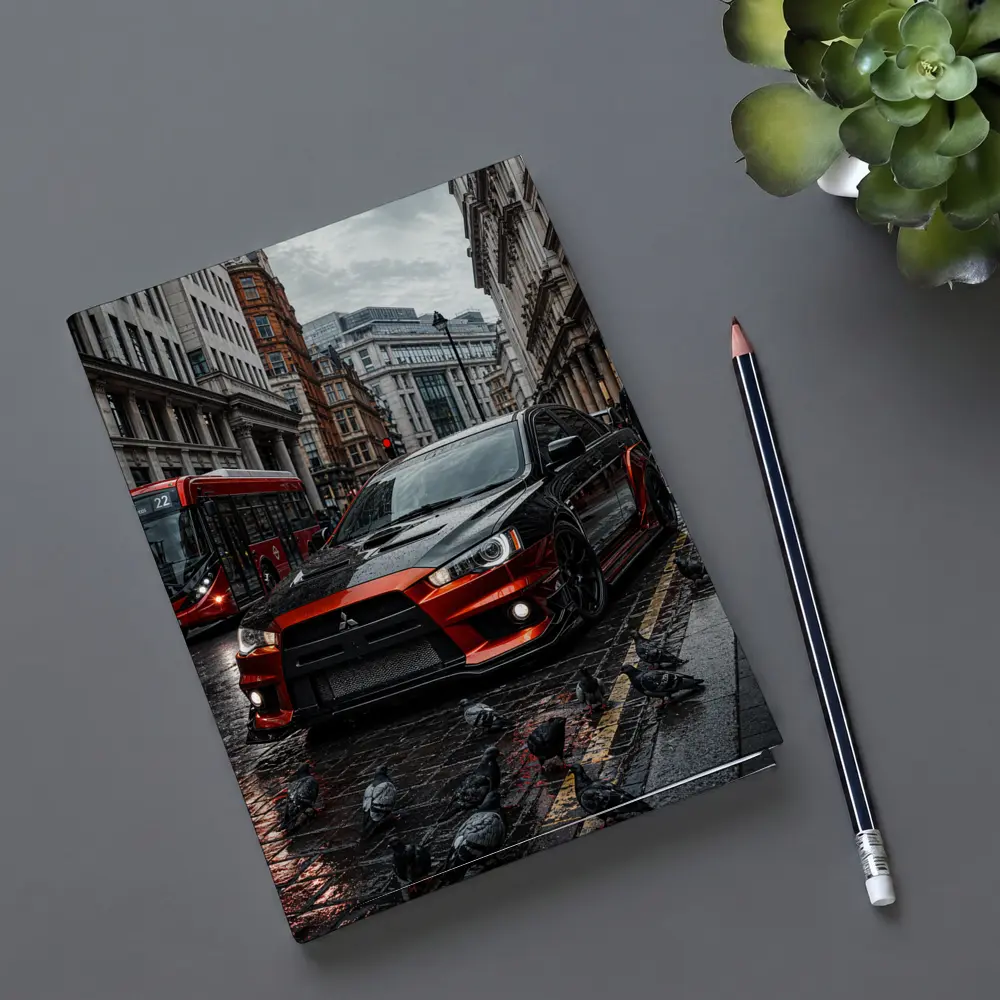 Mitsubishi Lancer Evolution Rainy London Streets – Notebooks