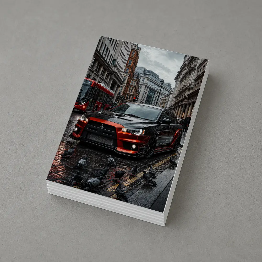 Mitsubishi Lancer Evolution Rainy London Streets – Postcards