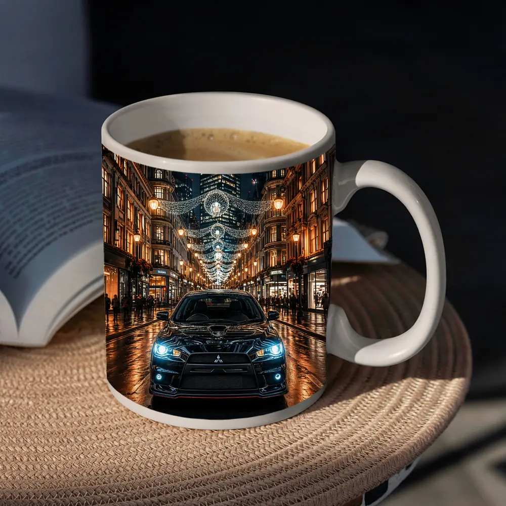 Mitsubishi Lancer Evolution Night London Street – Mugs