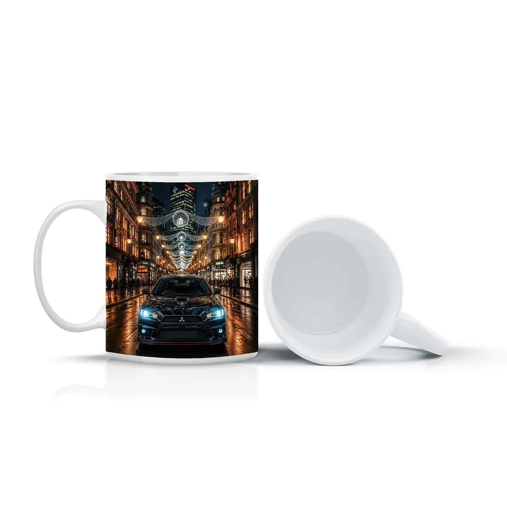 Mitsubishi Lancer Evolution Night London Street – Mugs