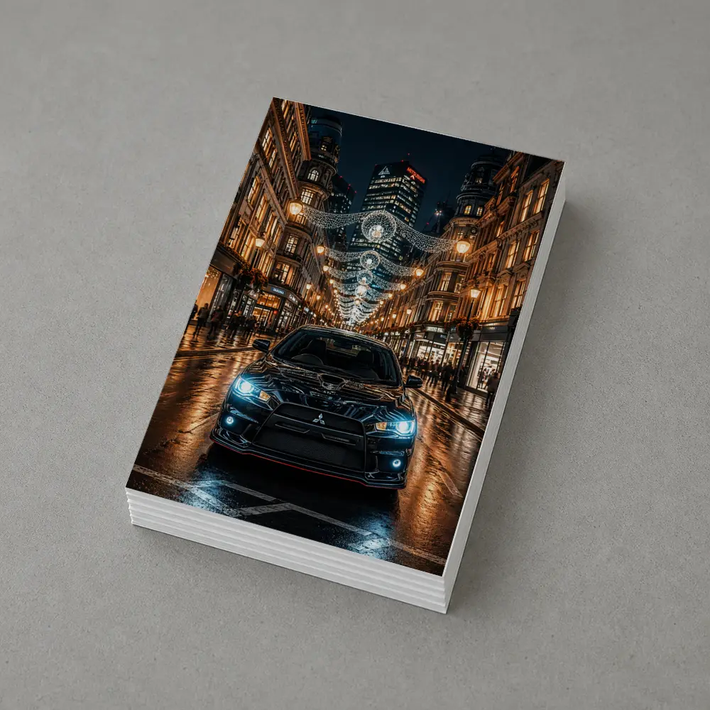 Mitsubishi Lancer Evolution Night London Street – Postcards