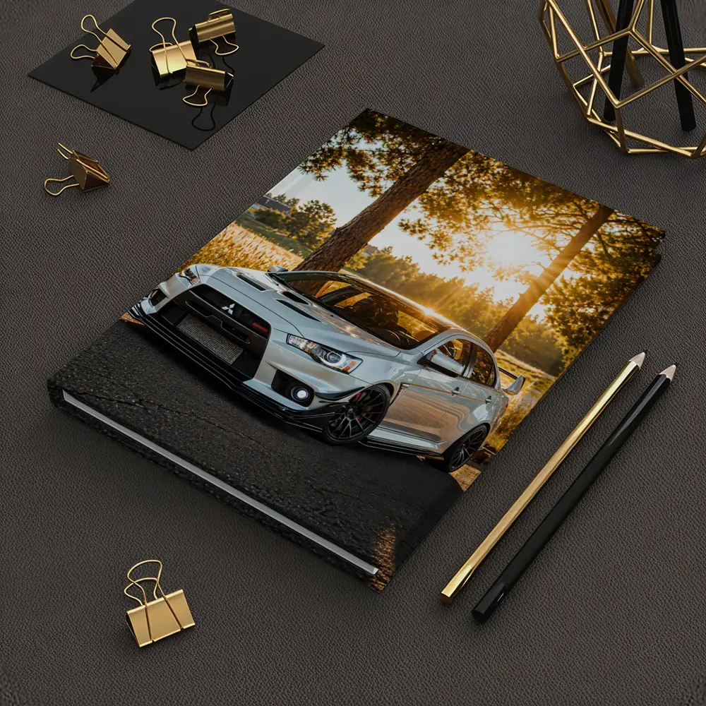 Mitsubishi Lancer Evolution Parked Sunny Forest – Notebooks