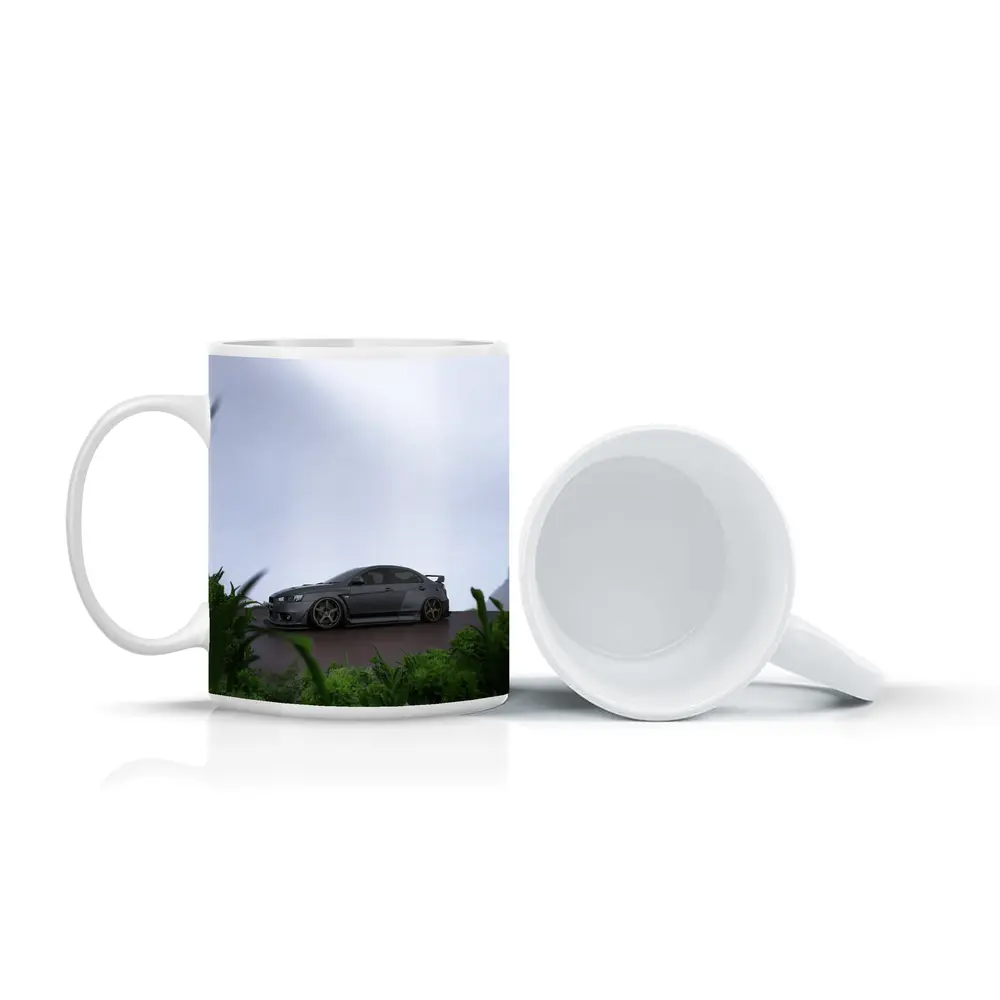 Mitsubishi Lancer Evolution Matte Gray Overcast Setting – Mugs