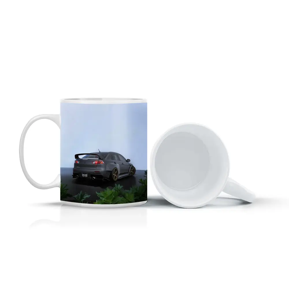 Mitsubishi Lancer Evolution Gray Wet Parking – Mugs