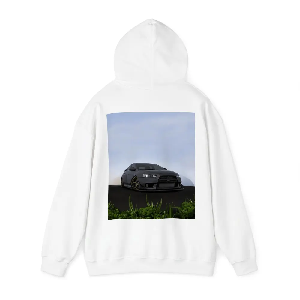 Mitsubishi Lancer Evo Matte Gray Street Scene – Hoodies