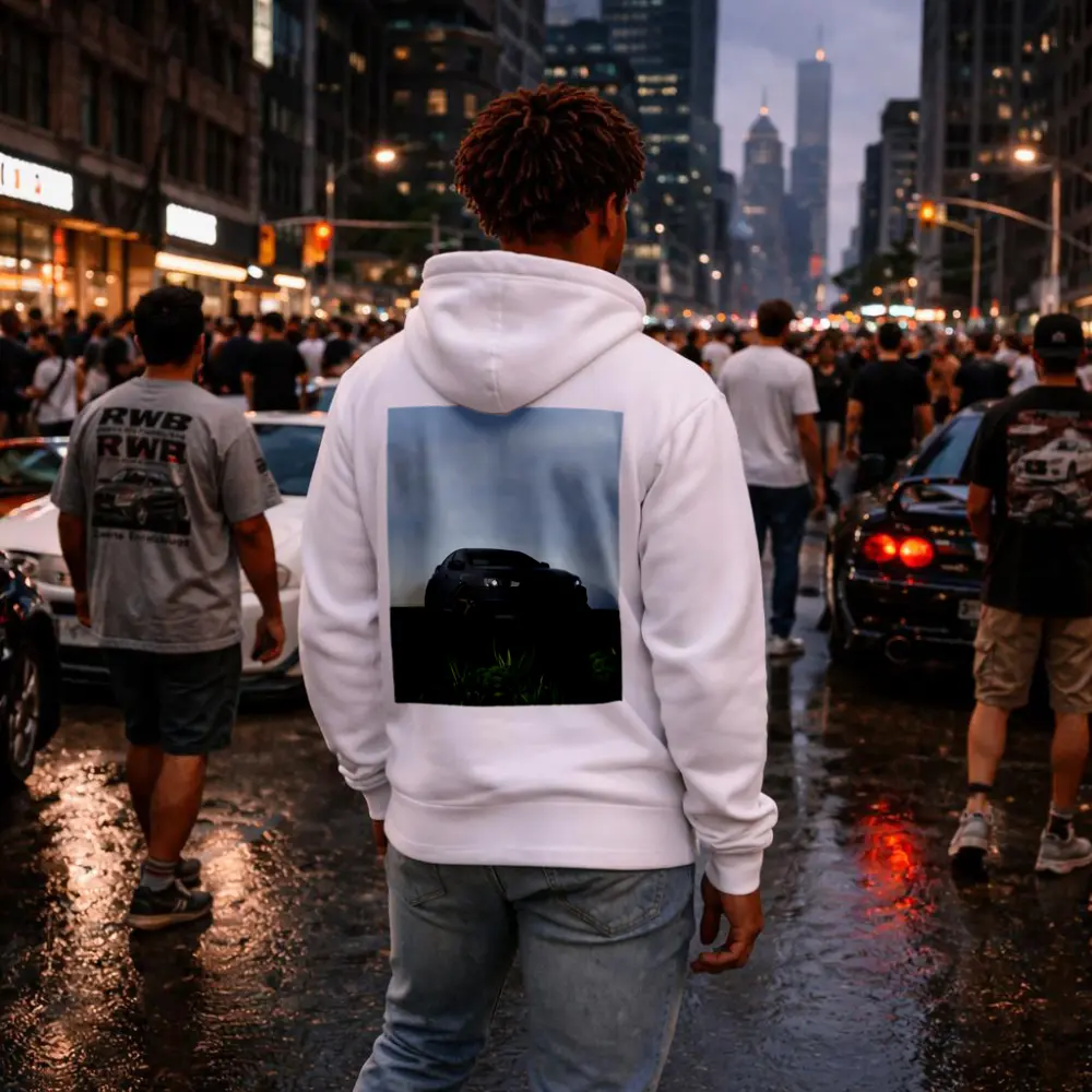 Mitsubishi Lancer Evo Matte Gray Street Scene – Hoodies