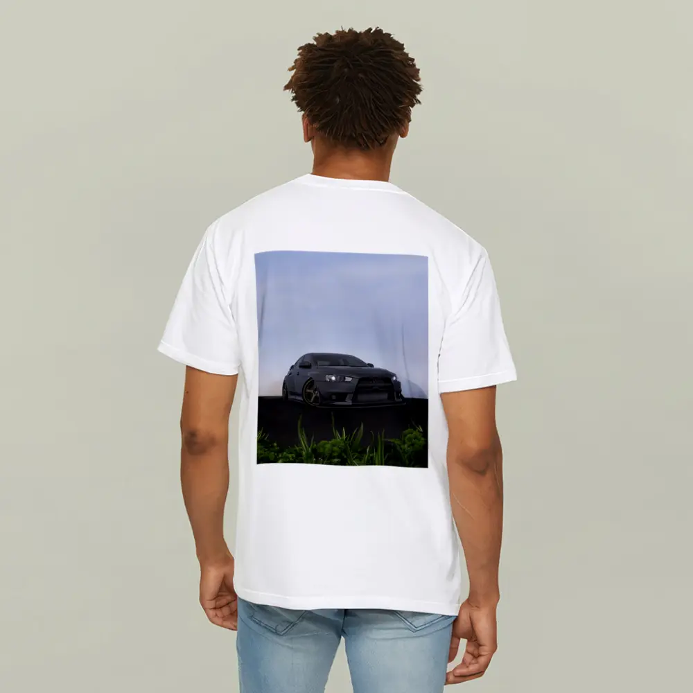 Mitsubishi Lancer Evo Matte Gray Street Scene – T-Shirts