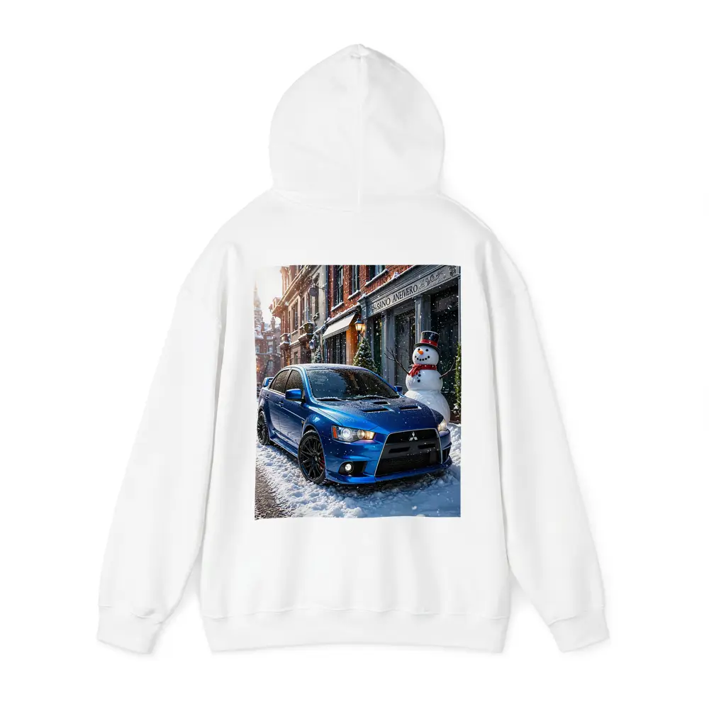 Mitsubishi Lancer Evolution Blue Winter Street – Hoodies