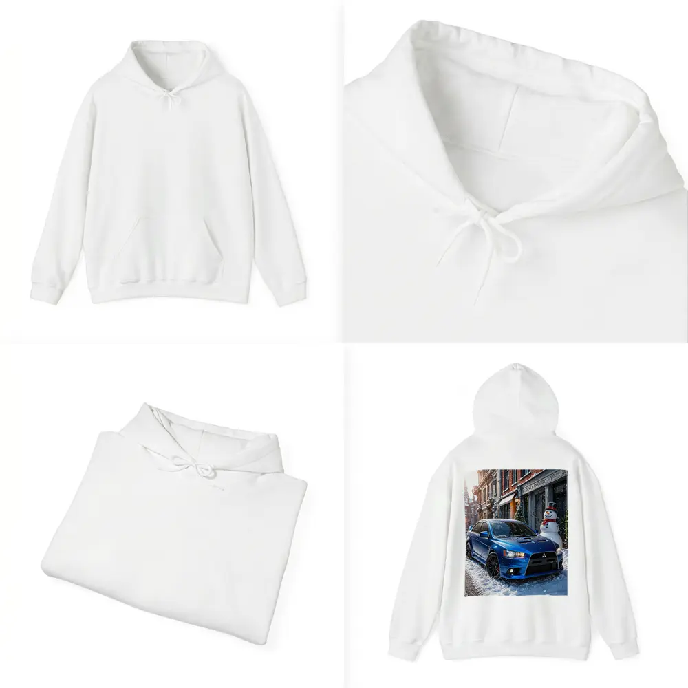 Mitsubishi Lancer Evolution Blue Winter Street – Hoodies