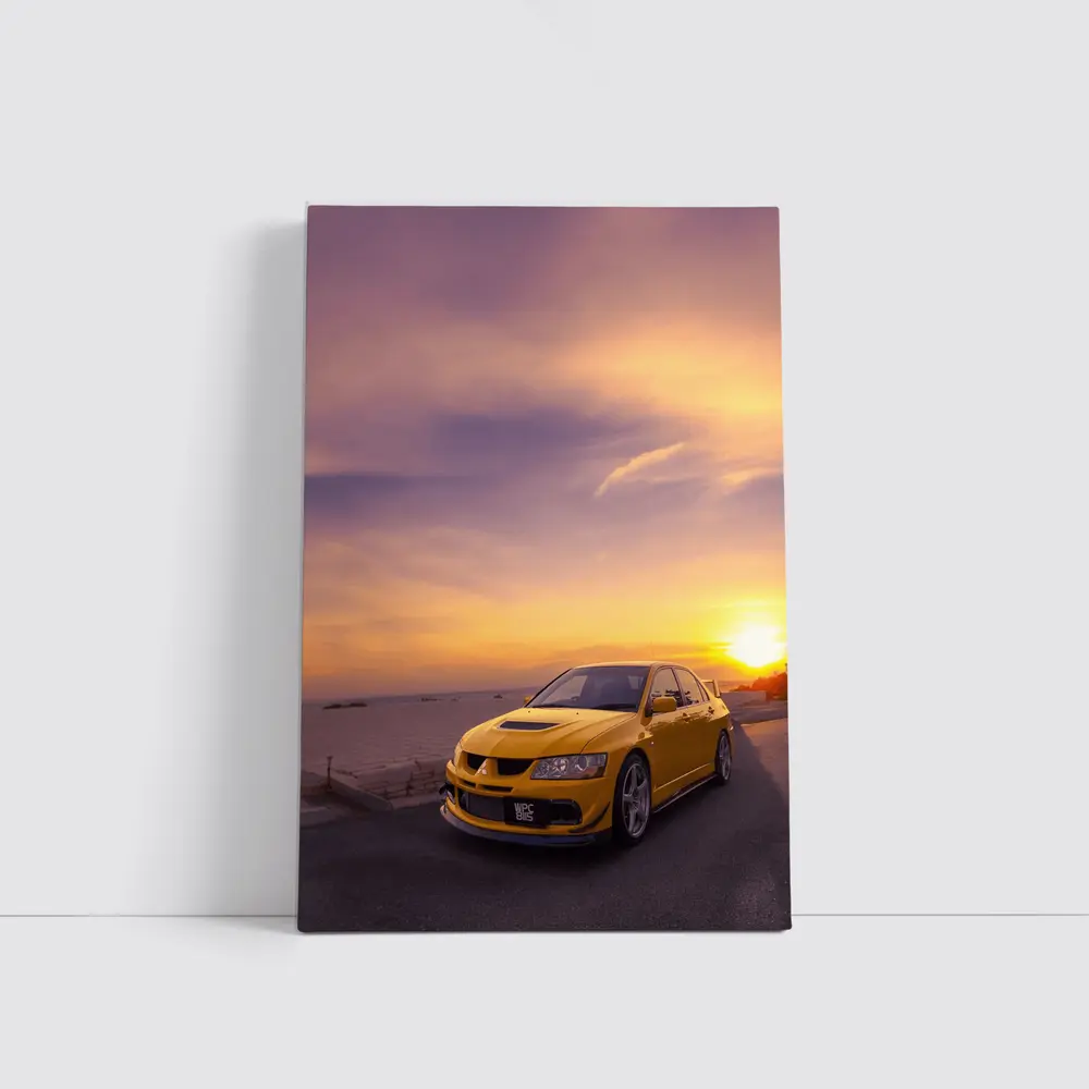 Mitsubishi Lancer Evolution Sunset Sky – Wall Art