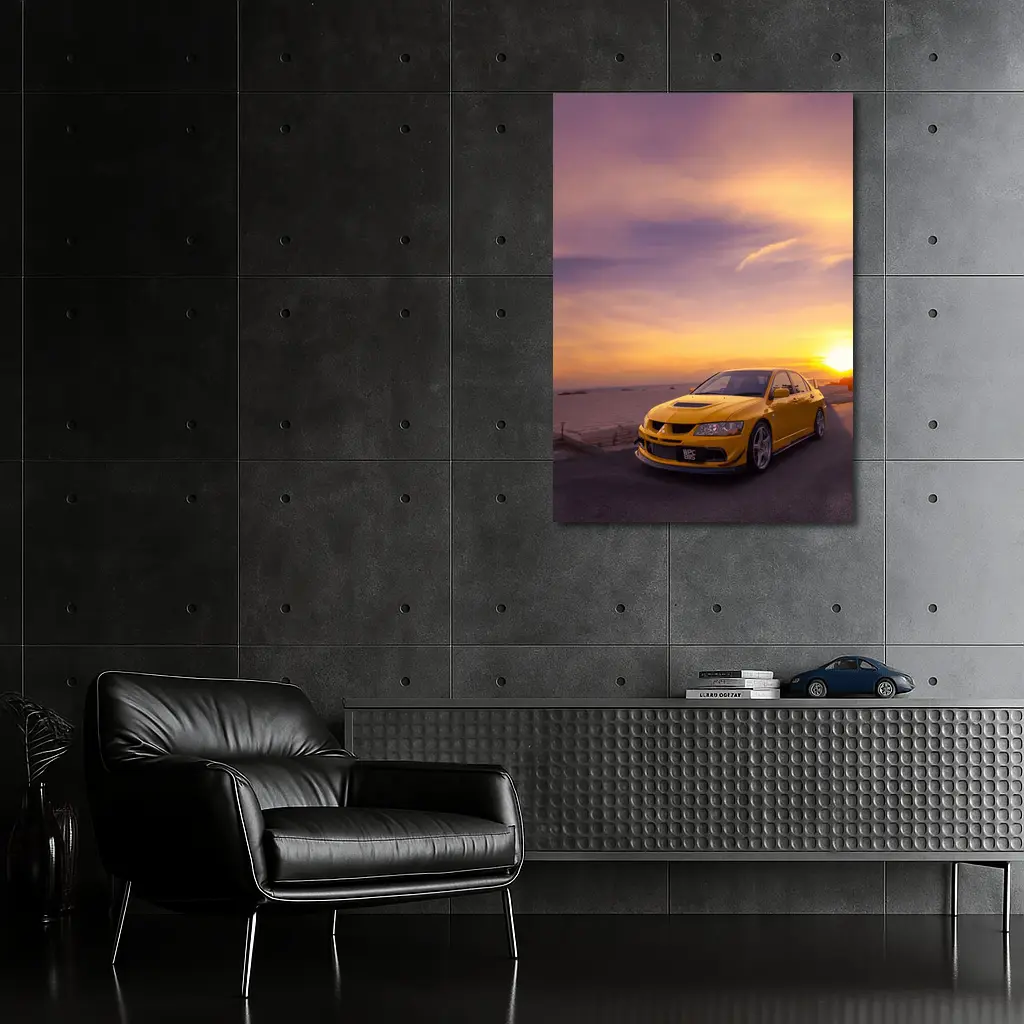 Mitsubishi Lancer Evolution Sunset Sky – Wall Art