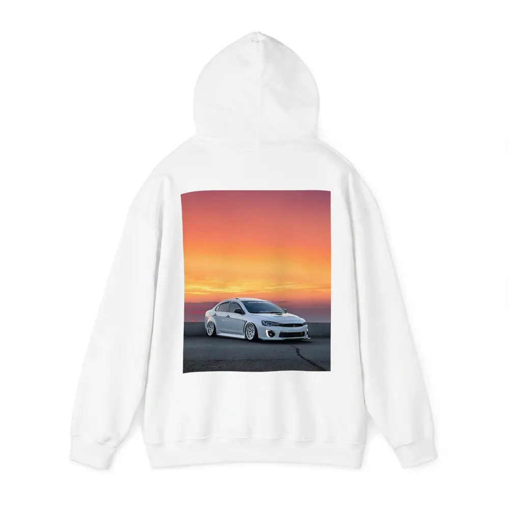 Mitsubishi Lancer Evo Slammed Sunset Sky – Hoodies