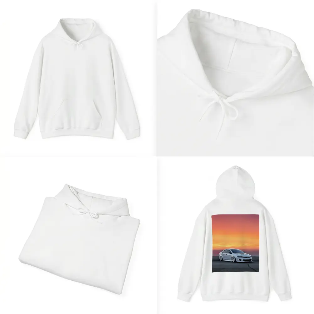 Mitsubishi Lancer Evo Slammed Sunset Sky – Hoodies