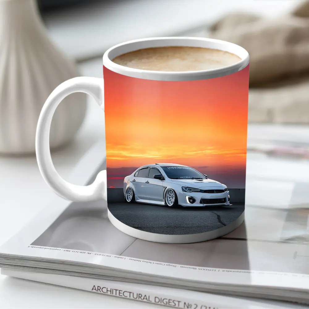 Mitsubishi Lancer Evo Slammed Sunset Sky – Mugs