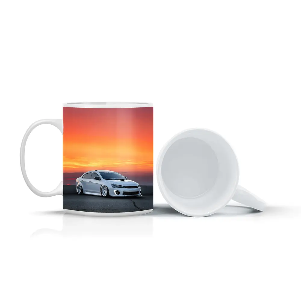 Mitsubishi Lancer Evo Slammed Sunset Sky – Mugs