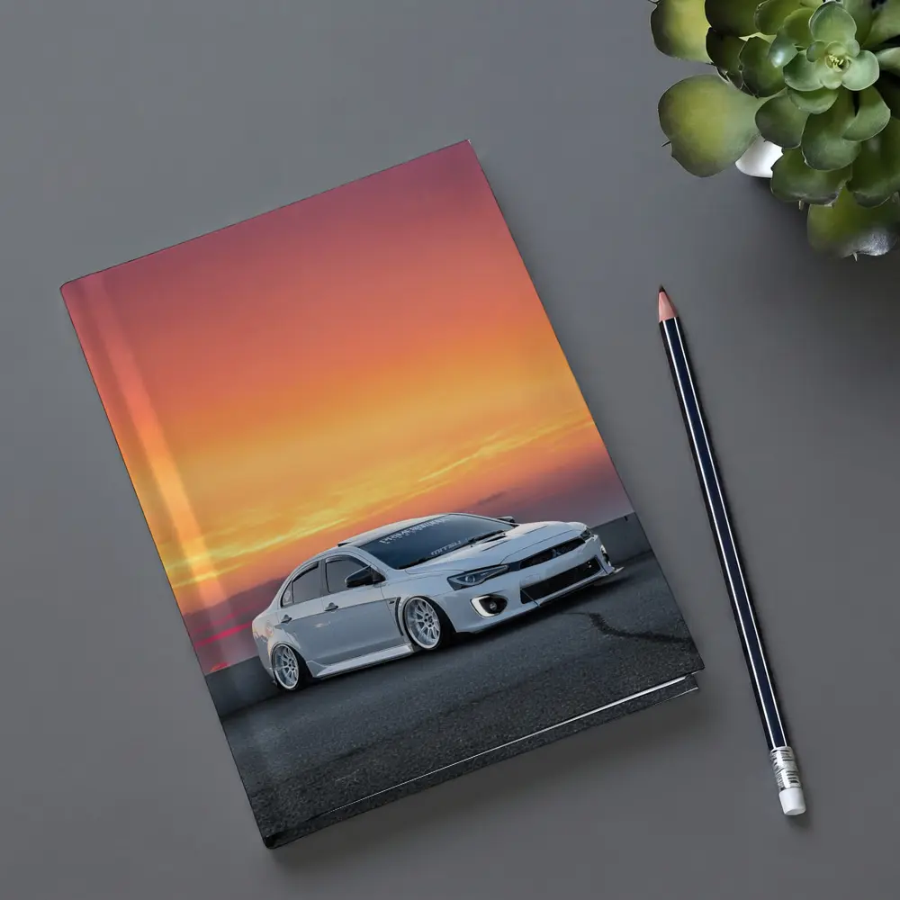 Mitsubishi Lancer Evo Slammed Sunset Sky – Notebooks