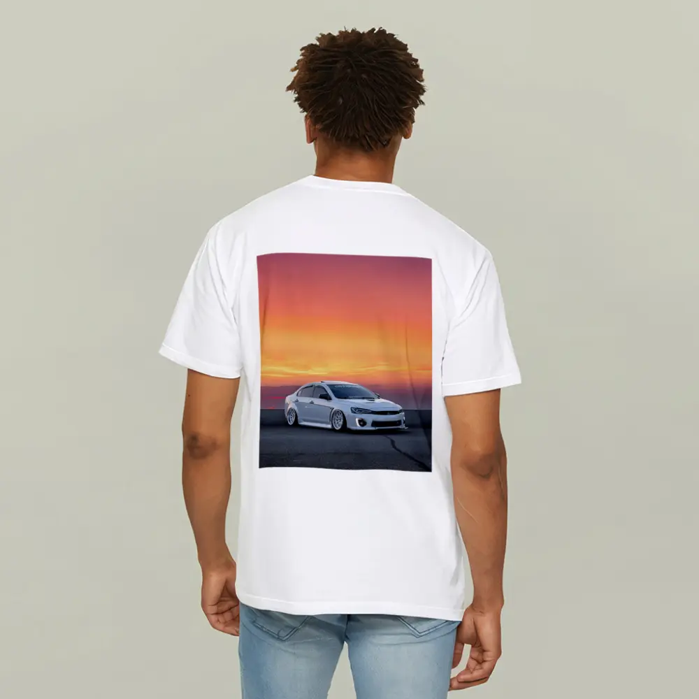 Mitsubishi Lancer Evo Slammed Sunset Sky – T-Shirts