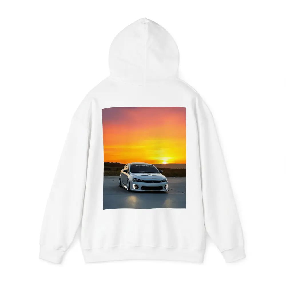 Mitsubishi Lancer Widebody White Sunset Sky – Hoodies