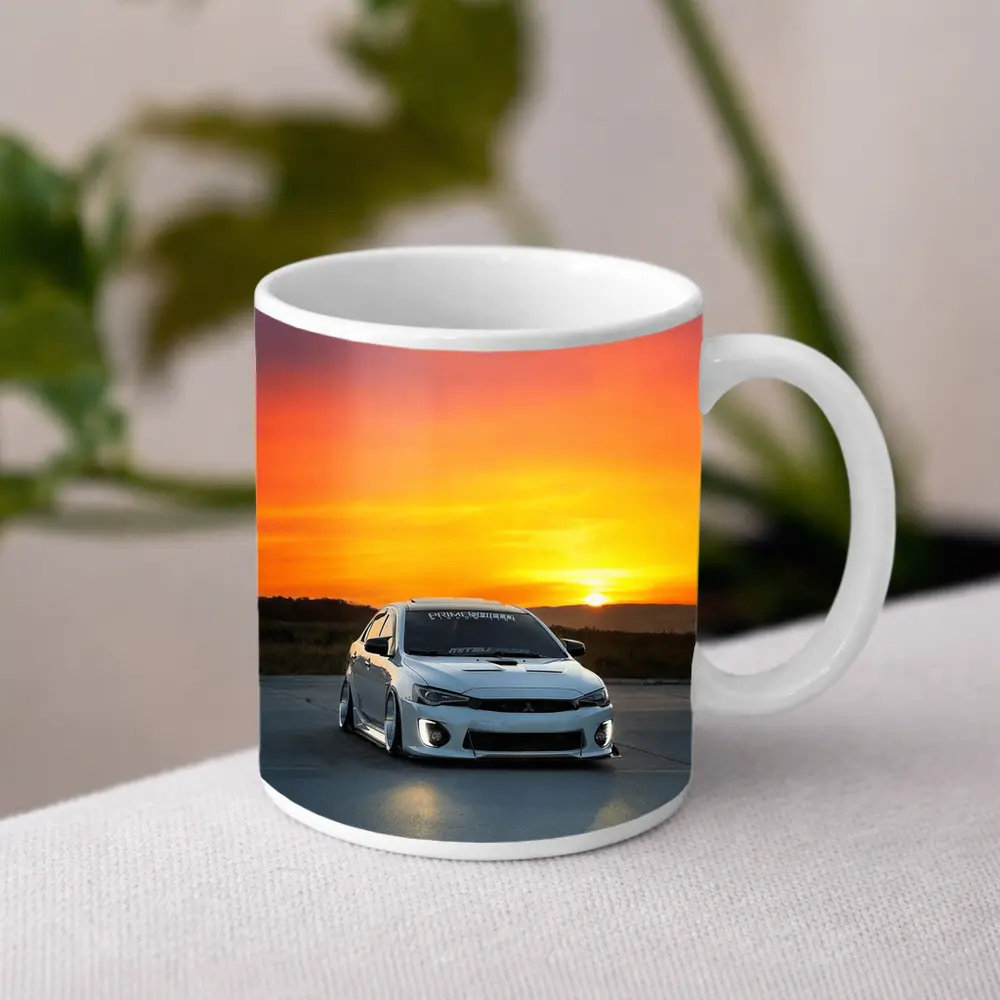 Mitsubishi Lancer Widebody White Sunset Sky – Mugs