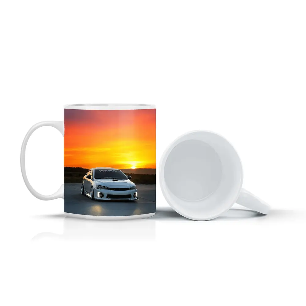 Mitsubishi Lancer Widebody White Sunset Sky – Mugs