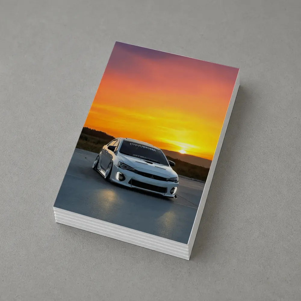 Mitsubishi Lancer Widebody White Sunset Sky – Postcards