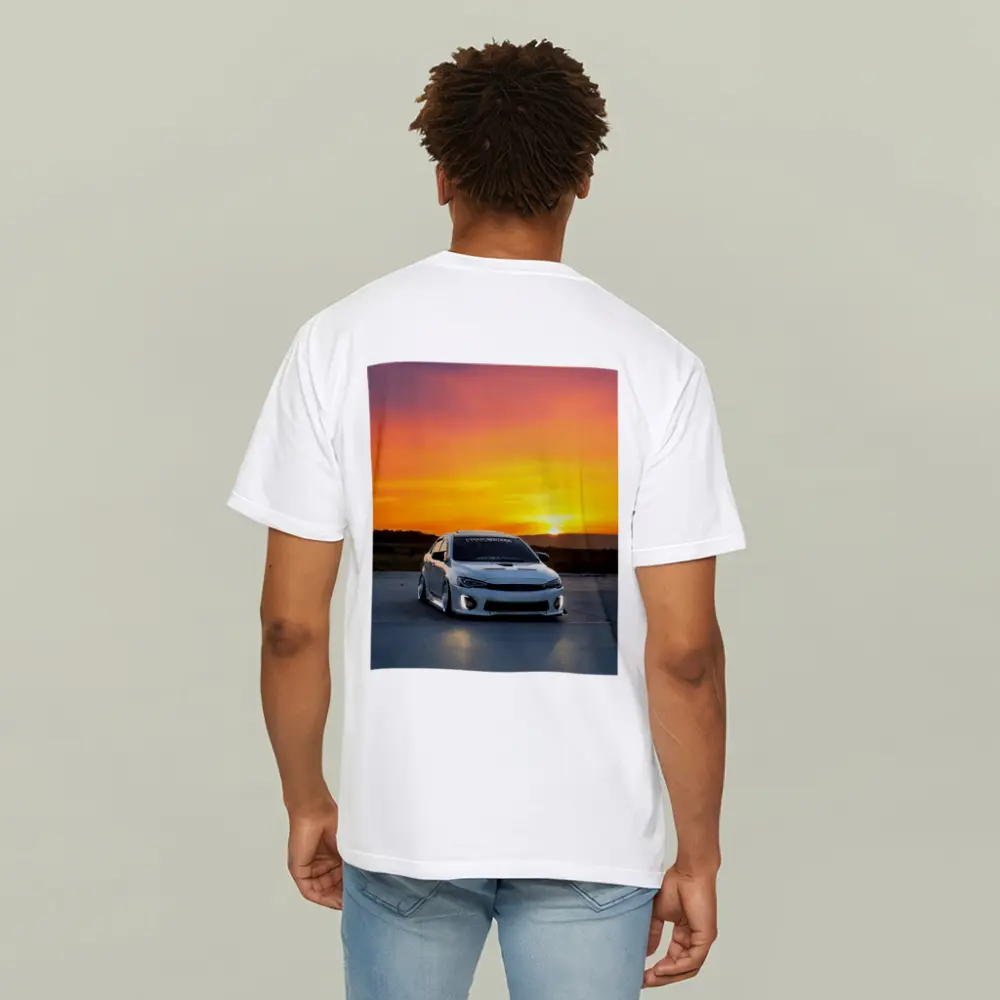 Mitsubishi Lancer Widebody White Sunset Sky – T-Shirts