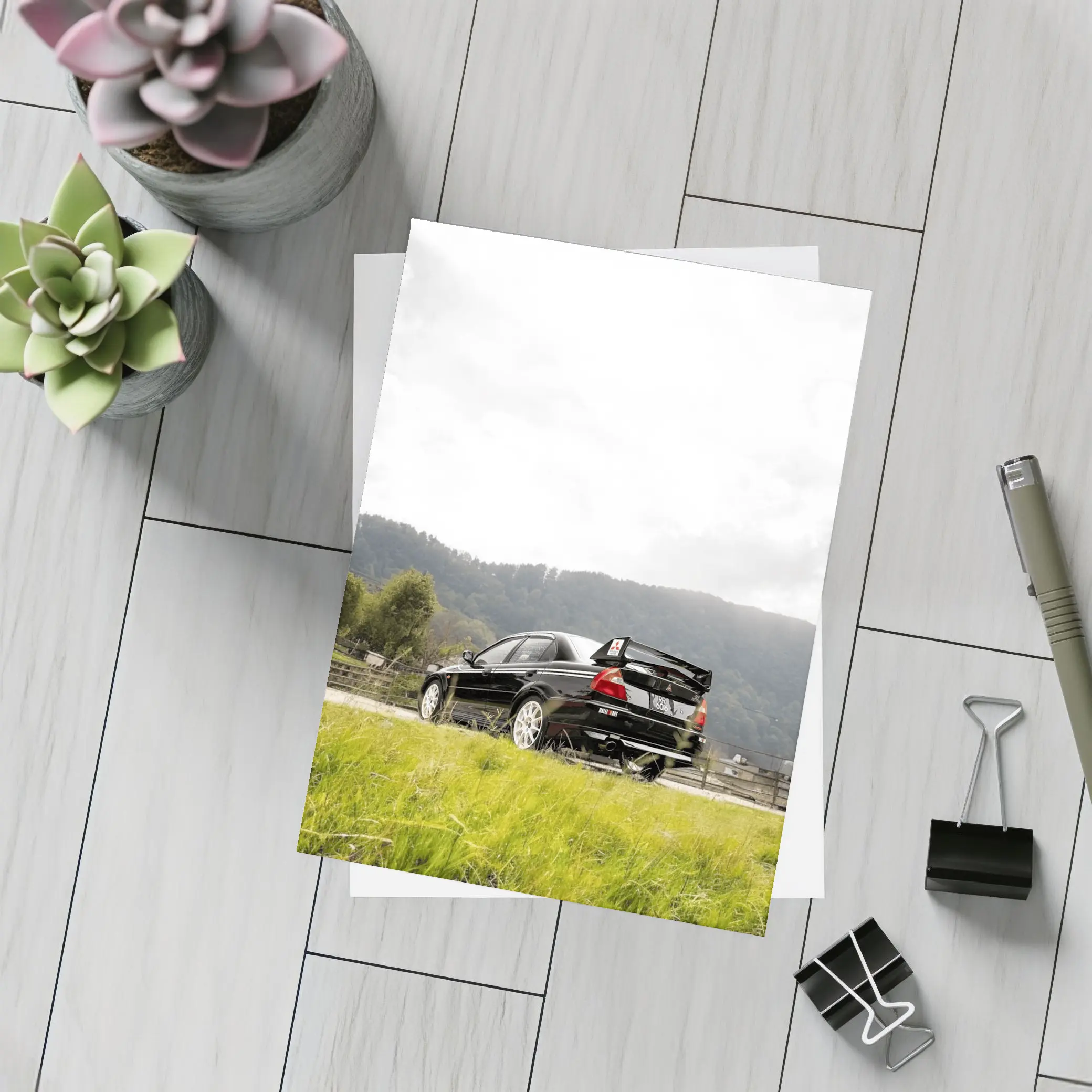 Mitsubishi Lancer Evo Black Mountain Road – Postcards