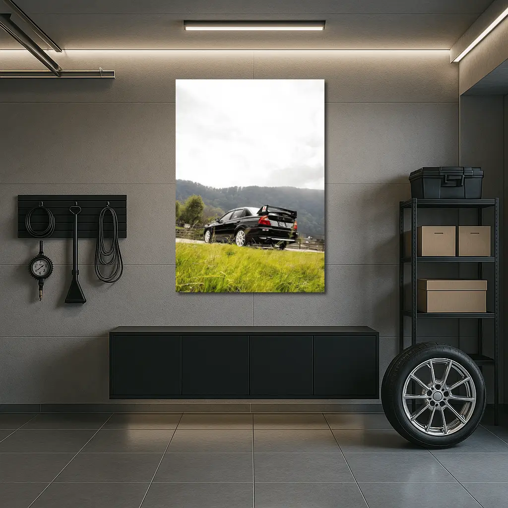 Mitsubishi Lancer Evo Black Mountain Road – Wall Art