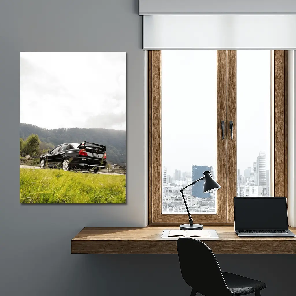Mitsubishi Lancer Evo Black Mountain Road – Wall Art
