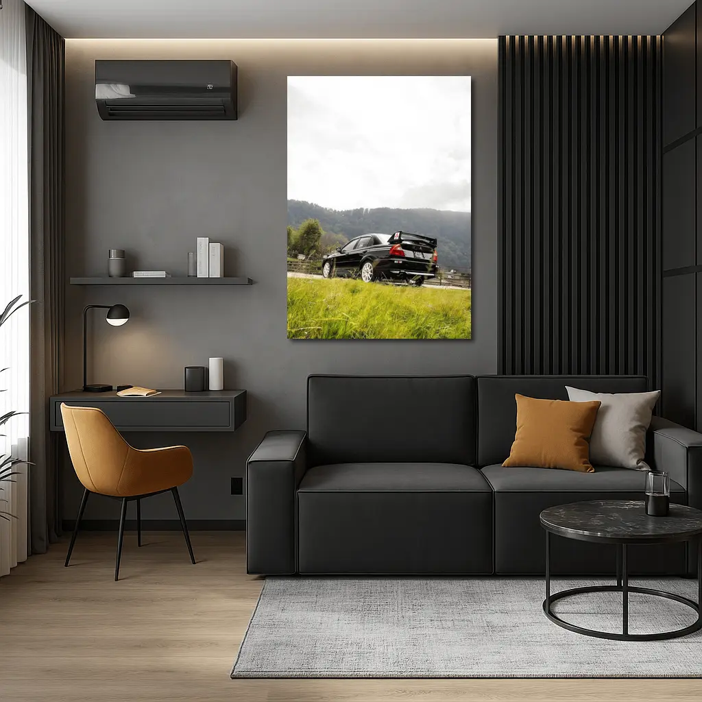 Mitsubishi Lancer Evo Black Mountain Road – Wall Art
