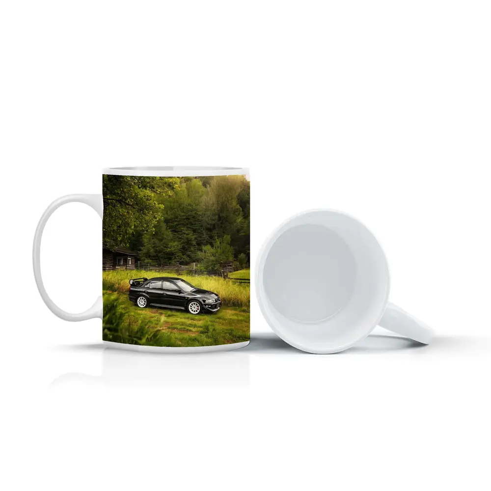 Mitsubishi Lancer Evolution Black Rural Setting – Mugs