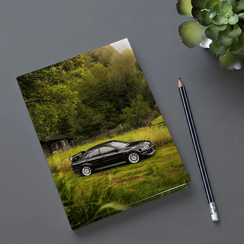 Mitsubishi Lancer Evolution Black Rural Setting – Notebooks