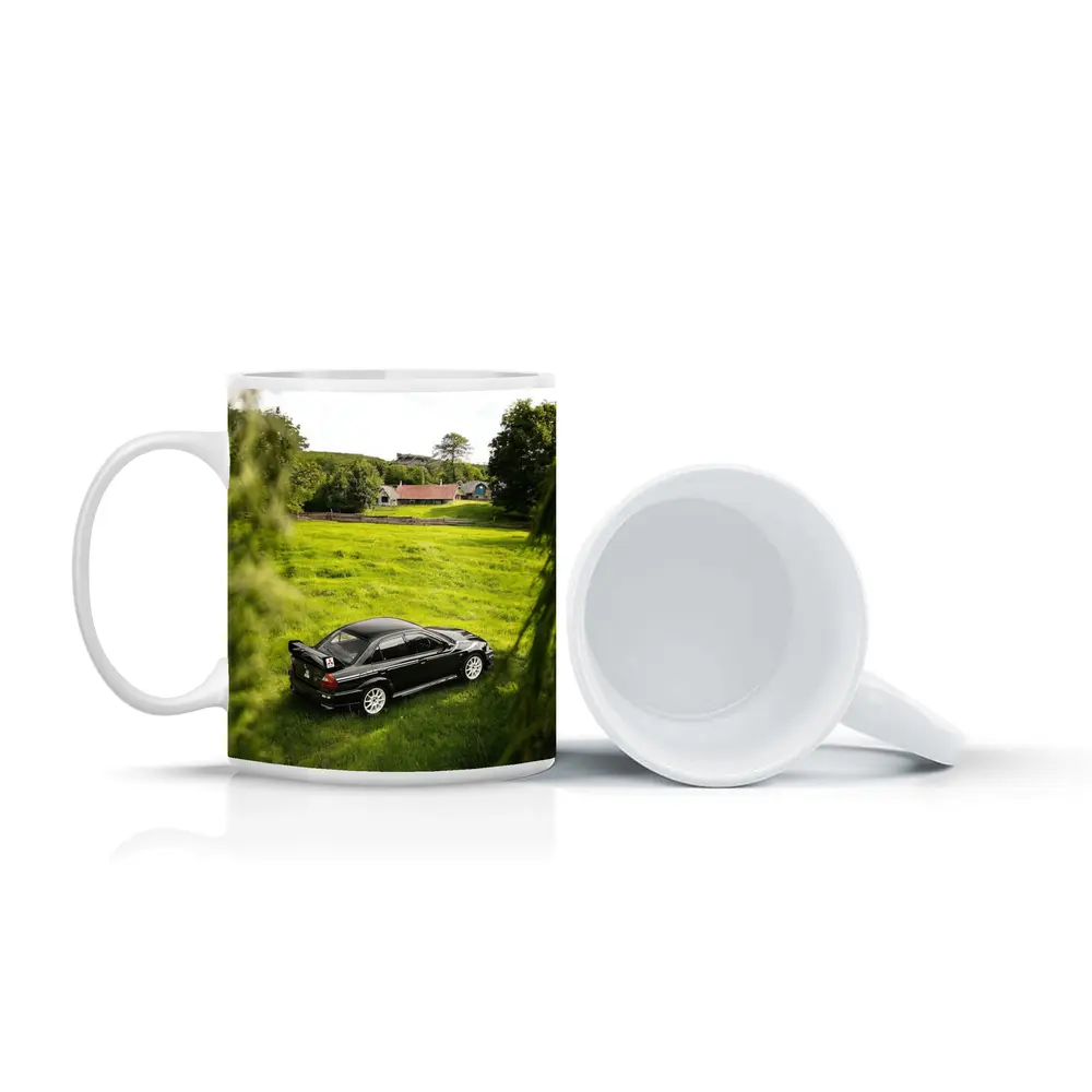 Mitsubishi Lancer Evolution Black Rural Countryside – Mugs