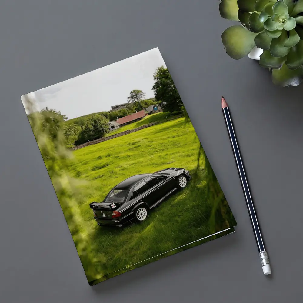 Mitsubishi Lancer Evolution Black Rural Countryside – Notebooks