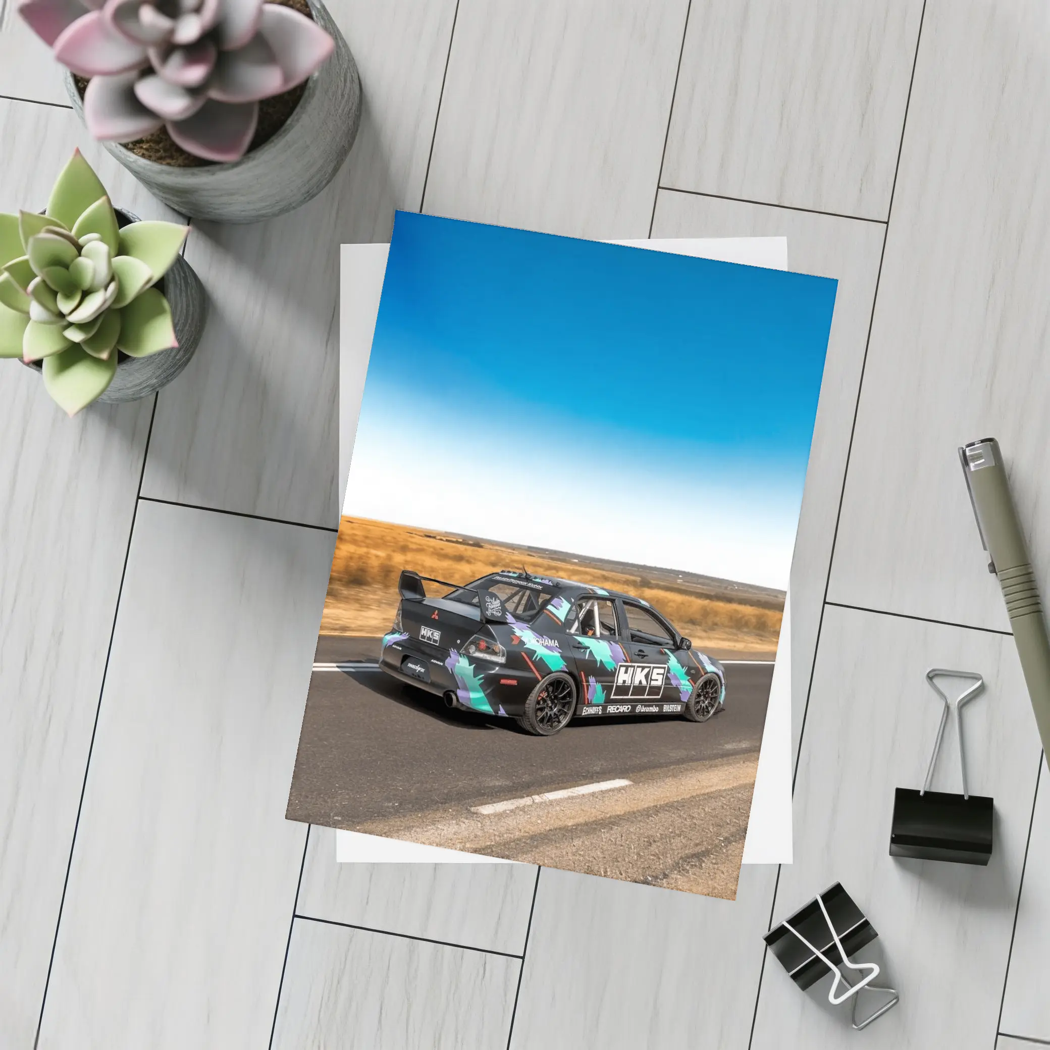 Mitsubishi Lancer Evolution HKS Race Wrap Road – Postcards