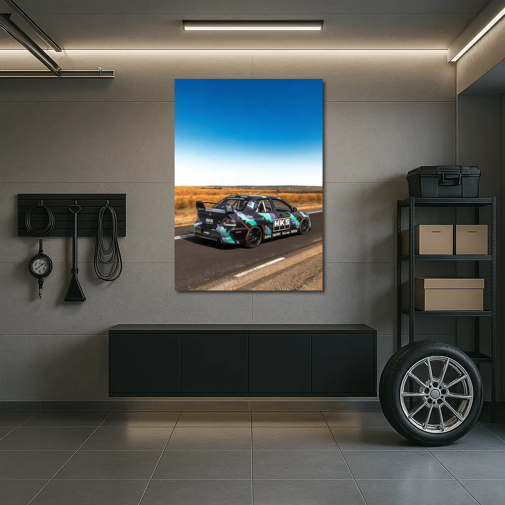 Mitsubishi Lancer Evolution HKS Race Wrap Road – Wall Art