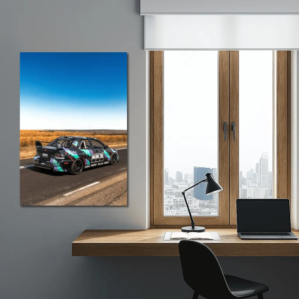 Mitsubishi Lancer Evolution HKS Race Wrap Road – Wall Art