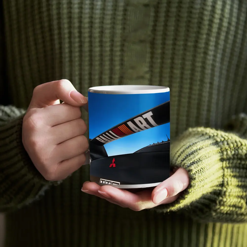 Mitsubishi Lancer Ralliart Spoiler Blue Sky – Mugs