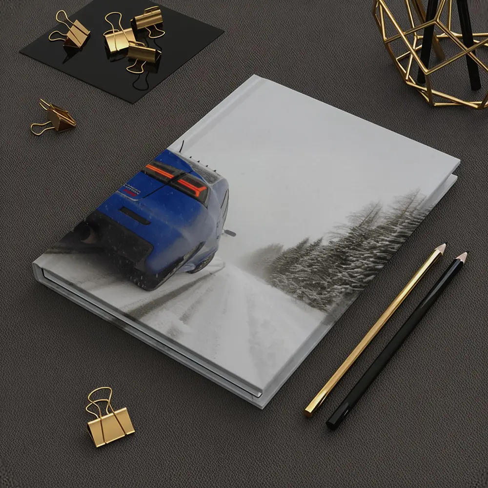 Mitsubishi Lancer Evolution Blue Winter Road – Notebooks