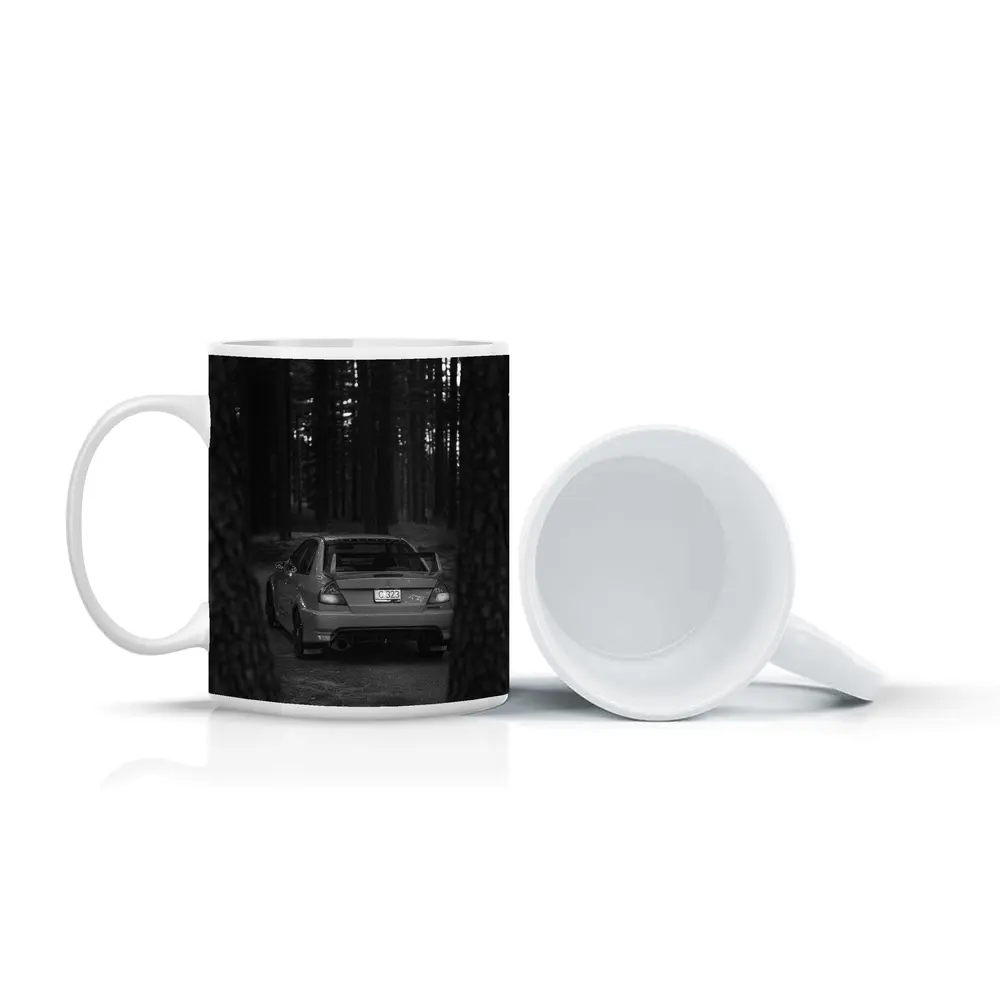 Mitsubishi Lancer Dark Forest Black White – Mugs