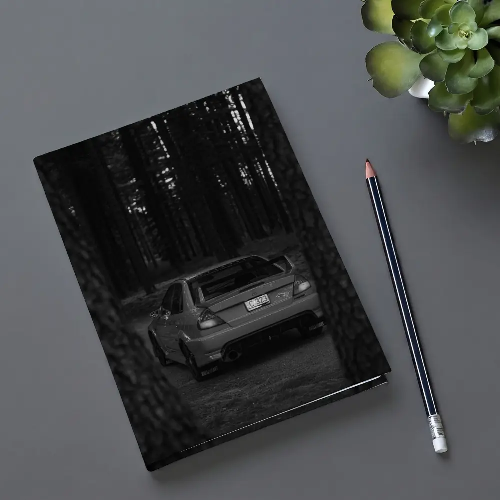 Mitsubishi Lancer Dark Forest Black White – Notebooks