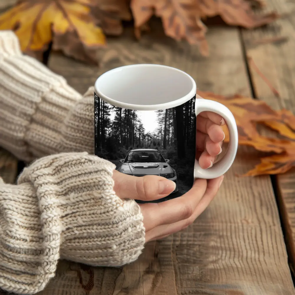 Mitsubishi Lancer Evolution Forest Black White – Mugs