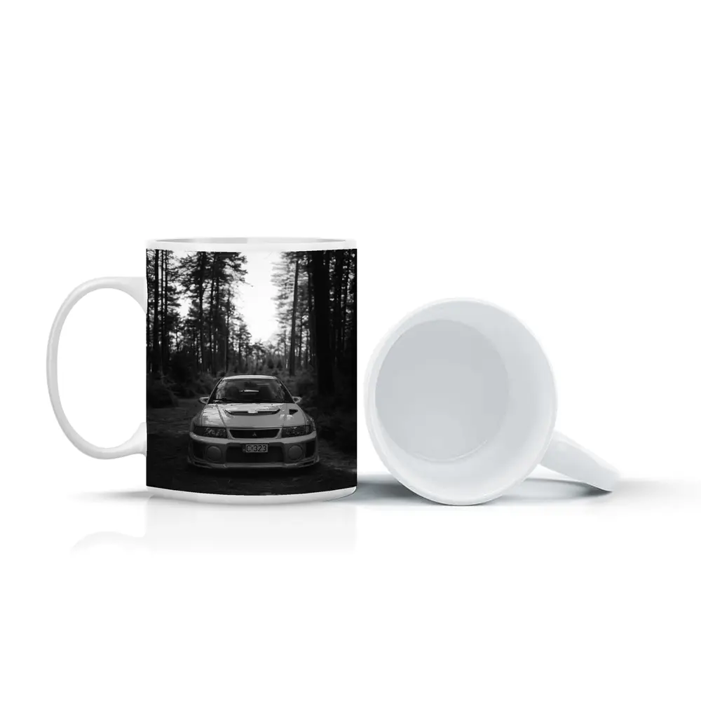 Mitsubishi Lancer Evolution Forest Black White – Mugs