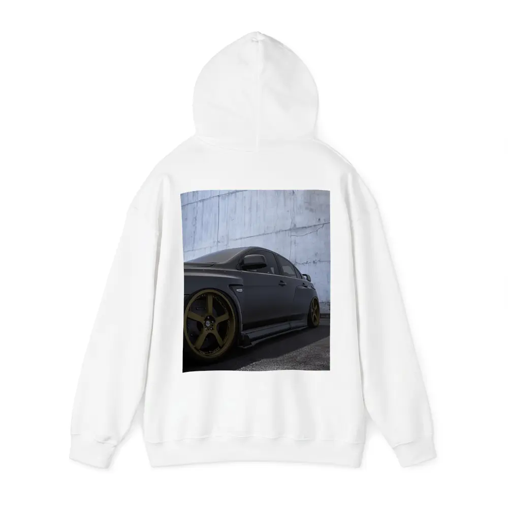 Mitsubishi Lancer Evolution Matte Black Concrete Wall – Hoodies